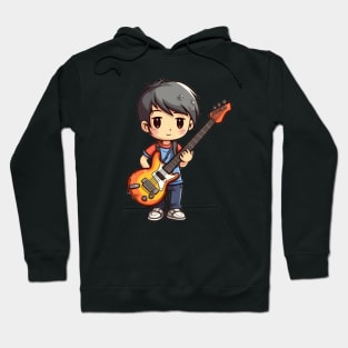 A boy playing his favourite guitar Hoodie